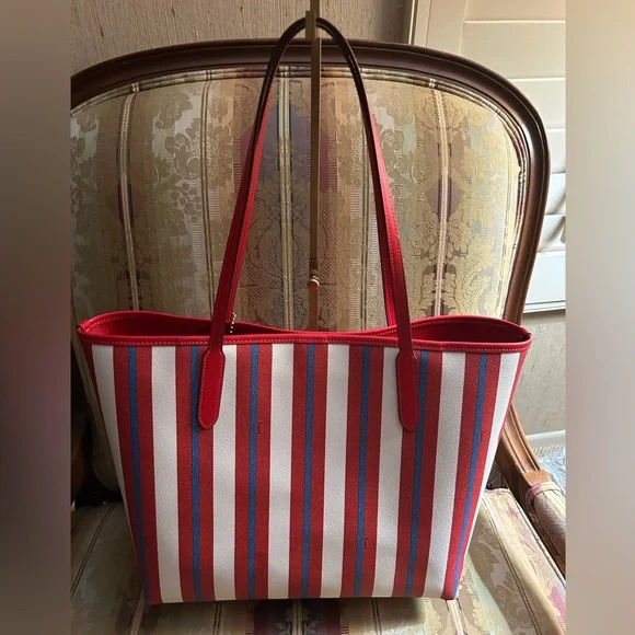 Coach City Striped Tote NWOT - Picture 3 of 11